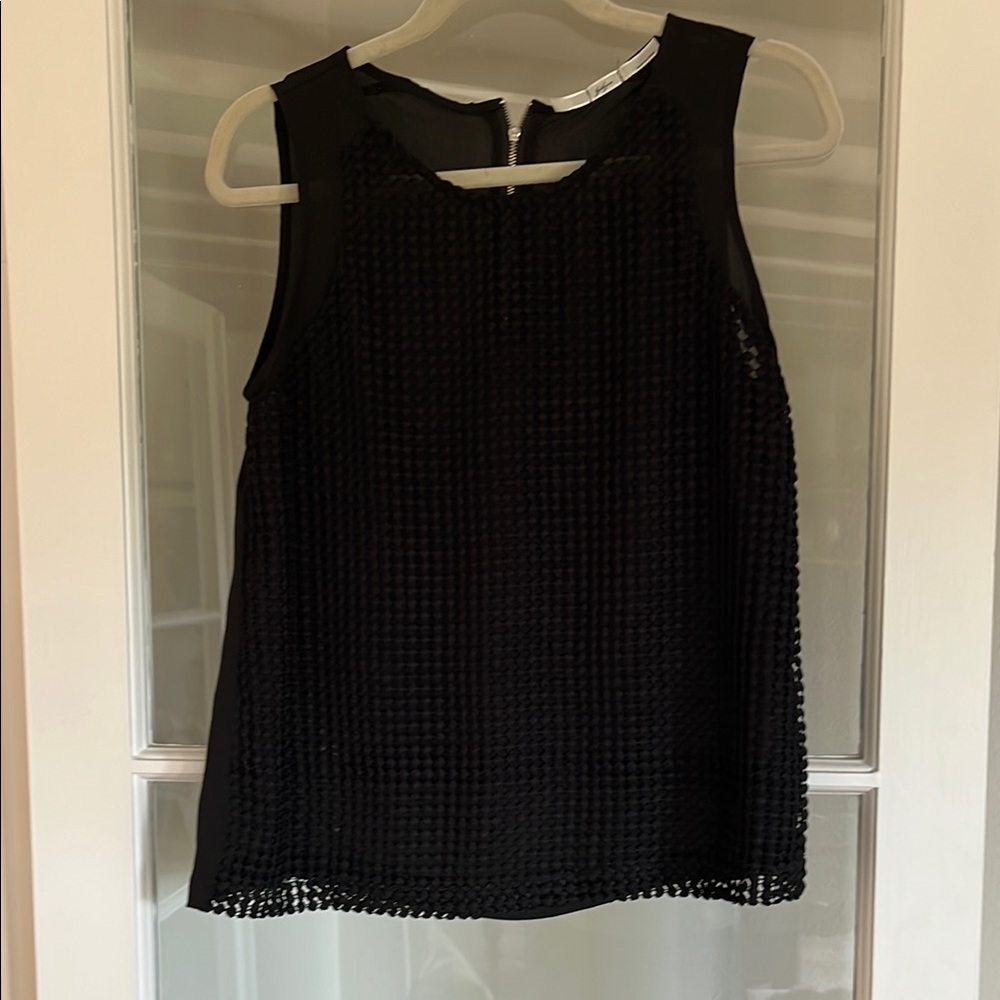 Black Mesh Tank Top Blouse